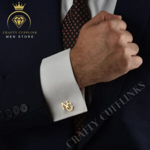 Custom Groomsmen Gifts, Groomsmen Proposal, Gold Plated Initial Cufflinks, Wedding Gift, Cufflinks for Groom, Father, Best Man Proposal